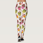 Cupcake Muster, Muffin Muster, Schokolade, Herz Leggings (Rückseite)