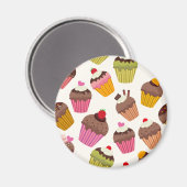 Cupcake Muster, Muffin Muster, Schokolade, Herz Magnet (Vorderseite/Rückseite)