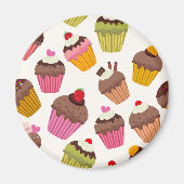 Cupcake Muster, Muffin Muster, Schokolade, Herz Magnet (Vorne)