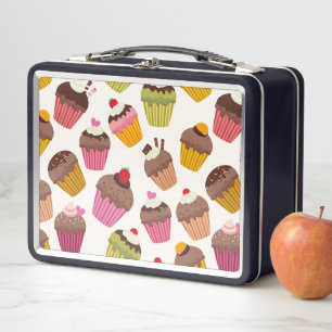Cupcake Muster, Muffin Muster, Schokolade, Herz Metall Brotdose