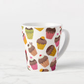 Cupcake Muster, Muffin Muster, Schokolade, Herz Milchtasse (Rechte Ecke)