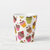 Cupcake Muster, Muffin Muster, Schokolade, Herz Milchtasse (Vorderseite)