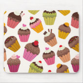 Cupcake Muster, Muffin Muster, Schokolade, Herz Mousepad (Vorne)