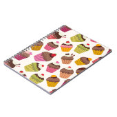 Cupcake Muster, Muffin Muster, Schokolade, Herz Notizblock (Linke Seite)