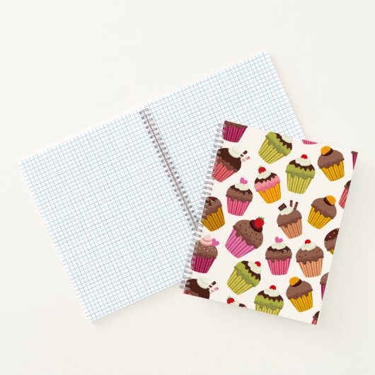 Cupcake Muster, Muffin Muster, Schokolade, Herz Notizblock (Innenseite)