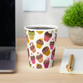 Cupcake Muster, Muffin Muster, Schokolade, Herz Pappbecher