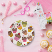 Cupcake Muster, Muffin Muster, Schokolade, Herz Pappteller (Party)