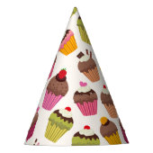 Cupcake Muster, Muffin Muster, Schokolade, Herz Partyhütchen (Vorderseite)