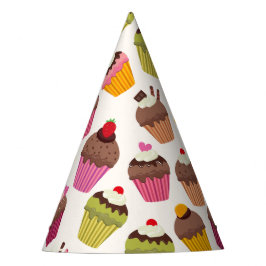 Cupcake Muster, Muffin Muster, Schokolade, Herz Partyhütchen