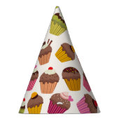Cupcake Muster, Muffin Muster, Schokolade, Herz Partyhütchen (Rechts)