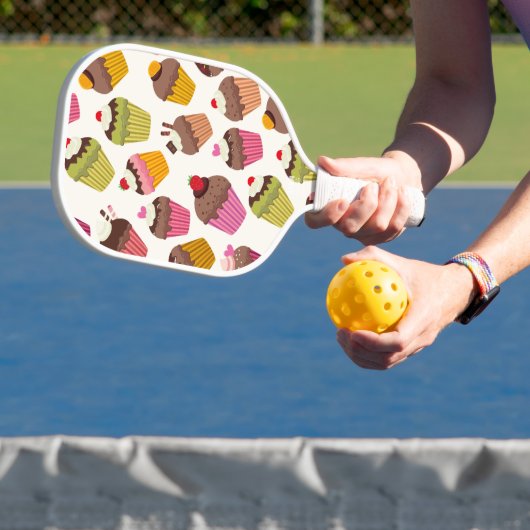 Cupcake Muster, Muffin Muster, Schokolade, Herz Pickleball Schläger (InSitu)