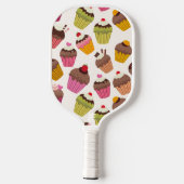 Cupcake Muster, Muffin Muster, Schokolade, Herz Pickleball Schläger (Rückseite)