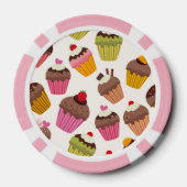 Cupcake Muster, Muffin Muster, Schokolade, Herz Pokerchips (Rückseite)