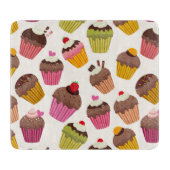 Cupcake Muster, Muffin Muster, Schokolade, Herz Schneidebrett (Vorderseite)
