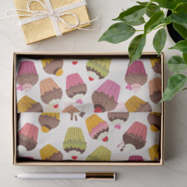 Cupcake Muster, Muffin Muster, Schokolade, Herz Seidenpapier