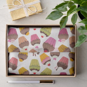 Cupcake Muster, Muffin Muster, Schokolade, Herz Seidenpapier