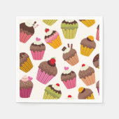 Cupcake Muster, Muffin Muster, Schokolade, Herz Serviette (Vorderseite)