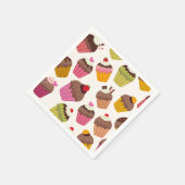 Cupcake Muster, Muffin Muster, Schokolade, Herz Serviette (Ecke)