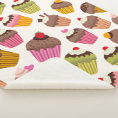 Cupcake Muster, Muffin Muster, Schokolade, Herz Sherpadecke (3/4)