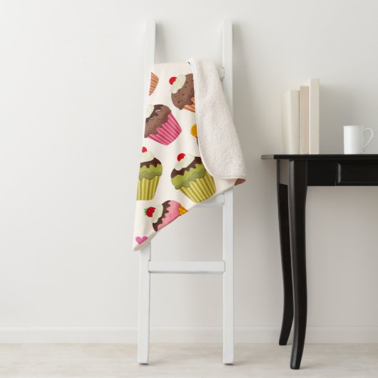 Cupcake Muster, Muffin Muster, Schokolade, Herz Sherpadecke (Beispiel)
