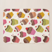 Cupcake Muster, Muffin Muster, Schokolade, Herz Sherpadecke (Vorderseite (Horizontal))