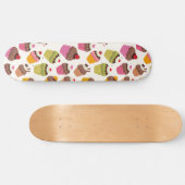 Cupcake Muster, Muffin Muster, Schokolade, Herz Skateboard (Horizontal)