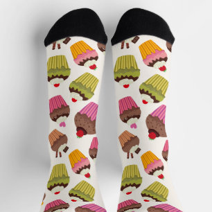 Cupcake Muster, Muffin Muster, Schokolade, Herz Socken