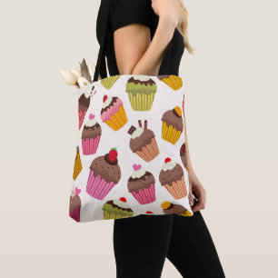 Cupcake Muster, Muffin Muster, Schokolade, Herz Tasche