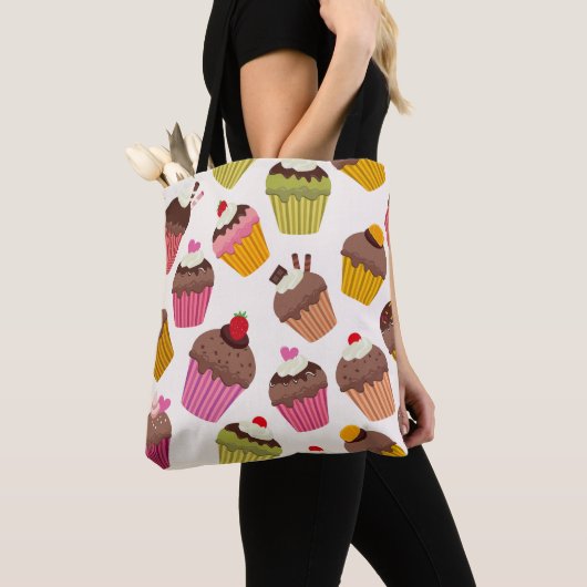 Cupcake Muster, Muffin Muster, Schokolade, Herz Tasche (Von Nahem)