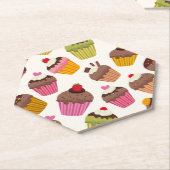 Cupcake Muster, Muffin Muster, Schokolade, Herz Untersetzer (angewinkelt)