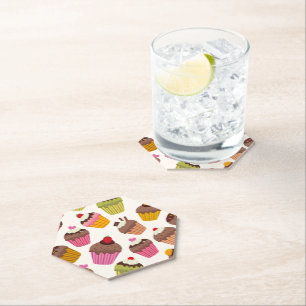 Cupcake Muster, Muffin Muster, Schokolade, Herz Untersetzer