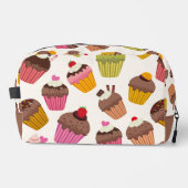 Cupcake Muster, Muffin Muster, Schokolade, Herz Waschbeutel (Vorderseite)