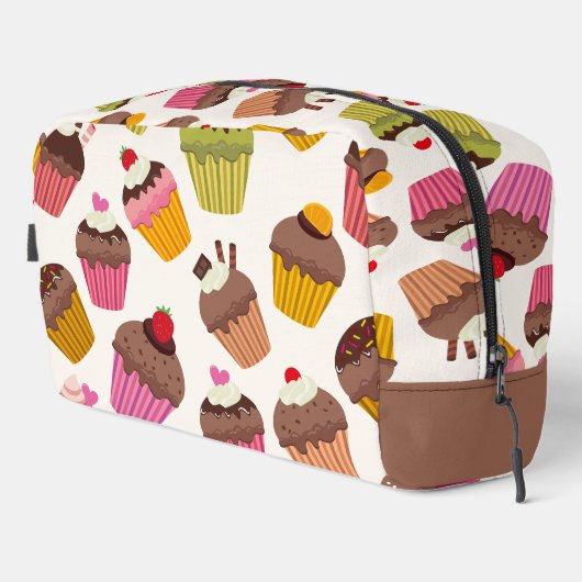 Cupcake Muster, Muffin Muster, Schokolade, Herz Waschbeutel (Rechte Ecke)