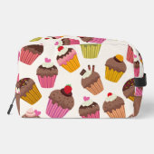 Cupcake Muster, Muffin Muster, Schokolade, Herz Waschbeutel (Rückseite)
