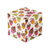 Cupcake Muster, Muffin Muster, Schokolade, Herz Würfel (Rückseite Schrägansicht)