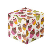 Cupcake Muster, Muffin Muster, Schokolade, Herz Würfel (Vorderseite Schrägansicht)