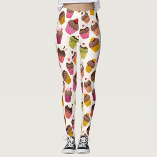 Cupcake-Muster, Muffin-Muster, Schokolade, Herzen Leggings
