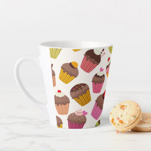 Cupcake-Muster, Muffin-Muster, Schokolade, Herzen Milchtasse