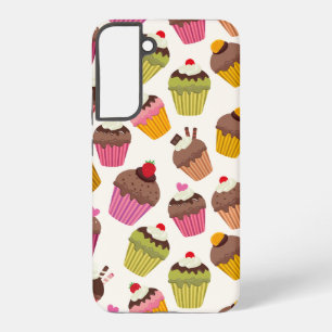 Cupcake-Muster, Muffin-Muster, Schokolade, Herzen Samsung Galaxy Hülle