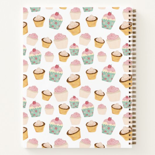 Cupcake Muster Personalisiert Notizblock (Rückseite)