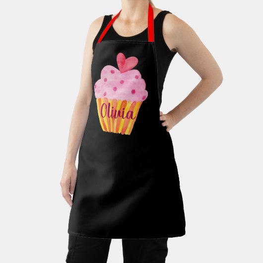 Cupcake NAME Backen benutzerdefinierte Schürze Aqu (InSitu)