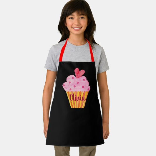 Cupcake NAME Backen benutzerdefinierte Schürze Aqu (Insitu)