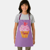 Cupcake NAME Backen Schürze lila Wasserfarbe (Insitu)