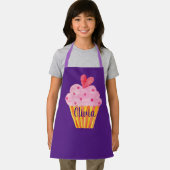 Cupcake NAME Backen Schürze lila Wasserfarbe (Insitu)