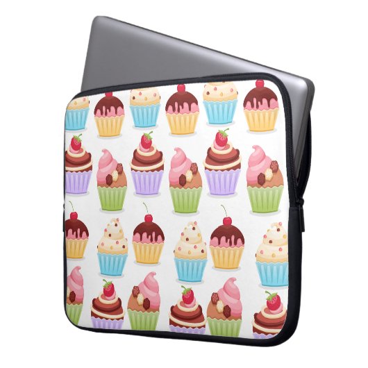 Cupcake-Notebook-Fall Laptopschutzhülle (Vorderseite Links)