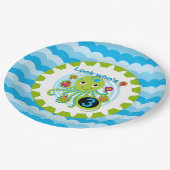 Cupcake Octopus 3. Geburtstagspapier Teller (Schrägansicht)