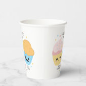 Cupcake oder Stud Muffin Gender Reveal Pappbecher (Rechts)