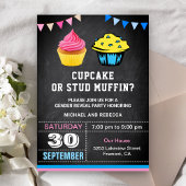 Cupcake oder Stud Muffin Gender Reveal Party Einladung