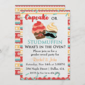 Cupcake oder Stud Muffin Kinderdusche Einladung (Vorne/Hinten)