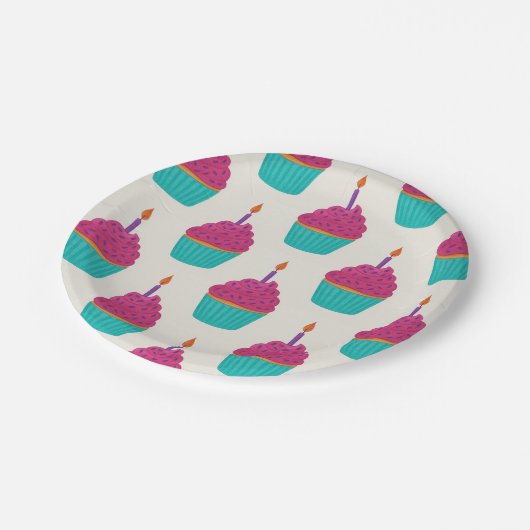 Cupcake Pappteller (Schrägansicht)